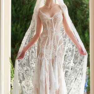 Lacemade tribute of rain corset dress, elegant bridal dress